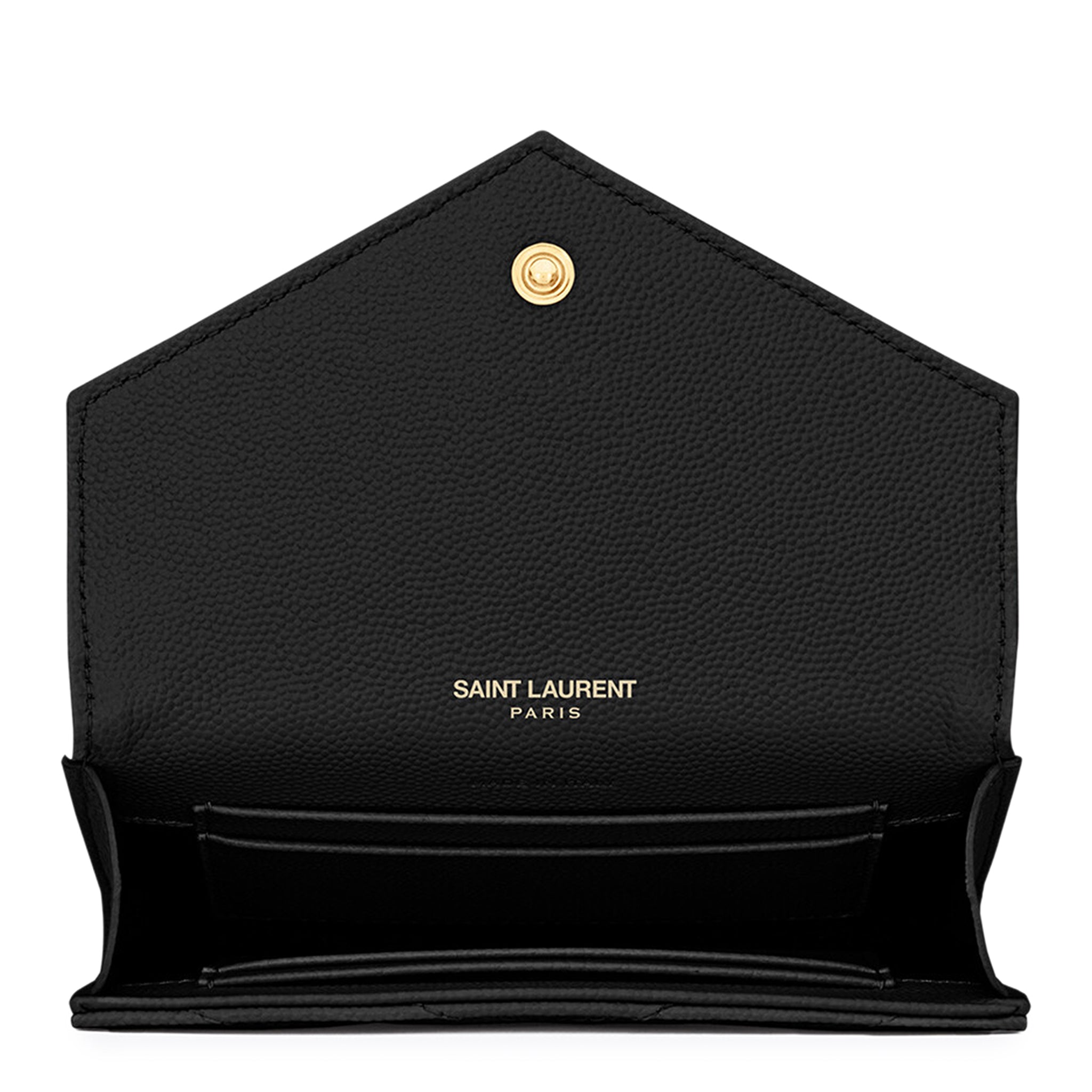 Image of Saint Laurent Cassandre Matelasse Small Black Envelope Wallet